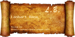 Lenhart Bene névjegykártya